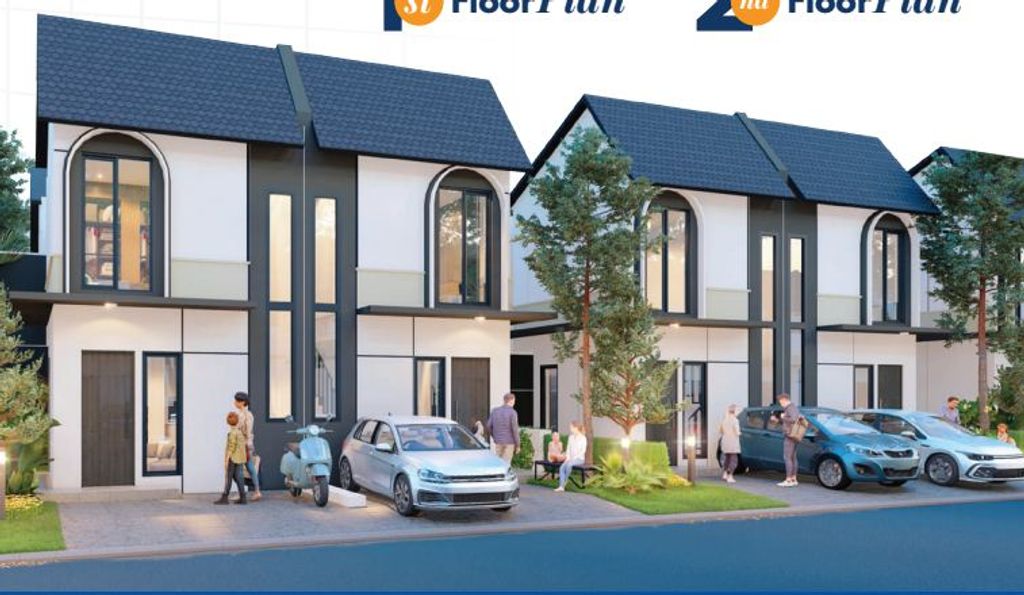 foto tampak rumah tipe EVO perumahan FORTUNE GROOVE GRAHA RAYA