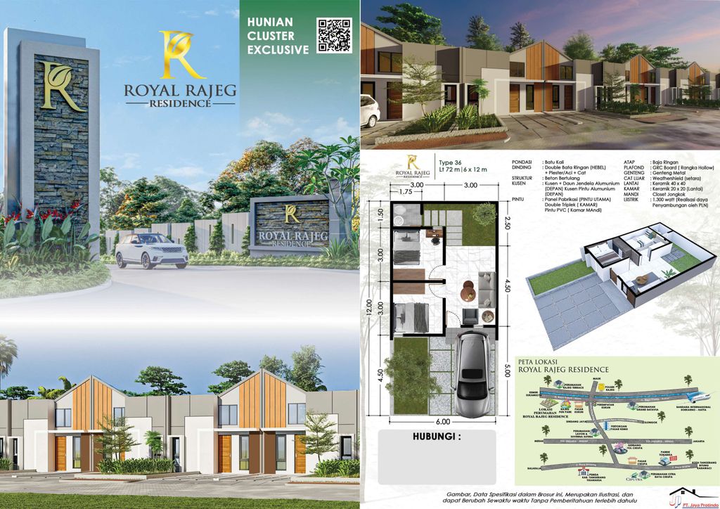 foto denah rumah tipe Rumah Komersil 36/72 perumahan ROYAL RAJEG RESIDENCE