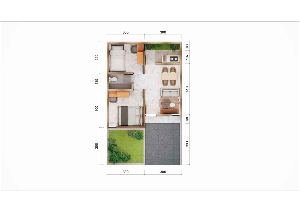 foto denah rumah tipe Anshara perumahan PURI SAFANA
