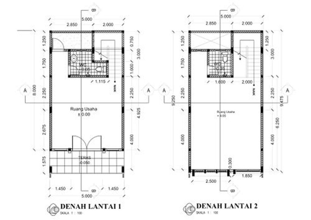foto denah rumah tipe RUKO (RK) 84/50 perumahan BIDELIA GRIYA KARANGPAWITAN GARUT