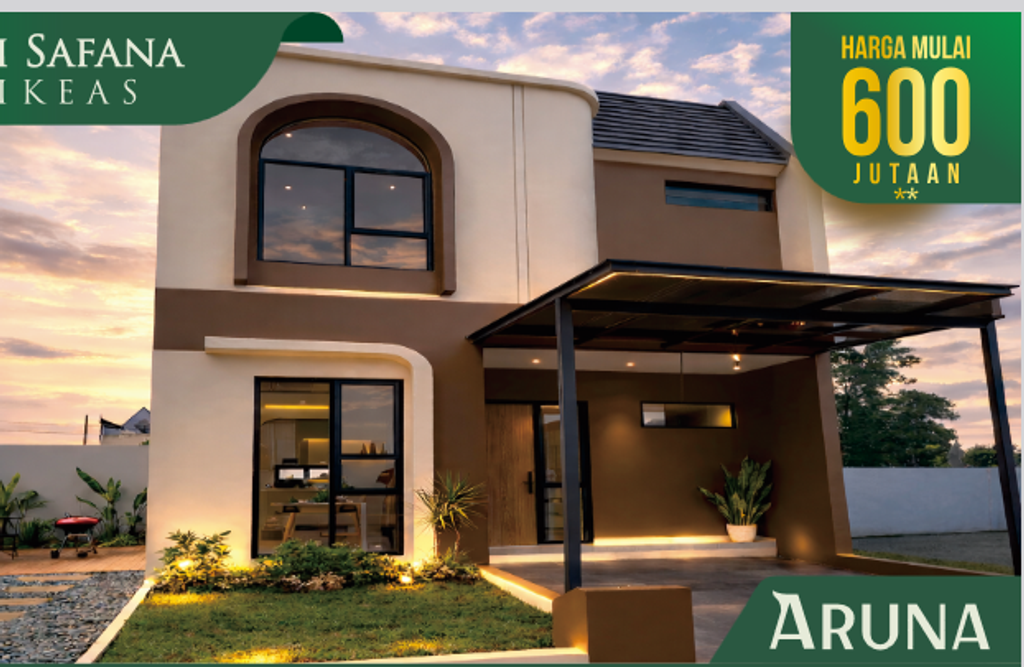 foto tampak rumah tipe Aruna 2 perumahan PURI SAFANA
