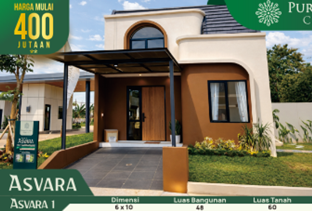foto tampak rumah tipe Asvara 1 perumahan PURI SAFANA