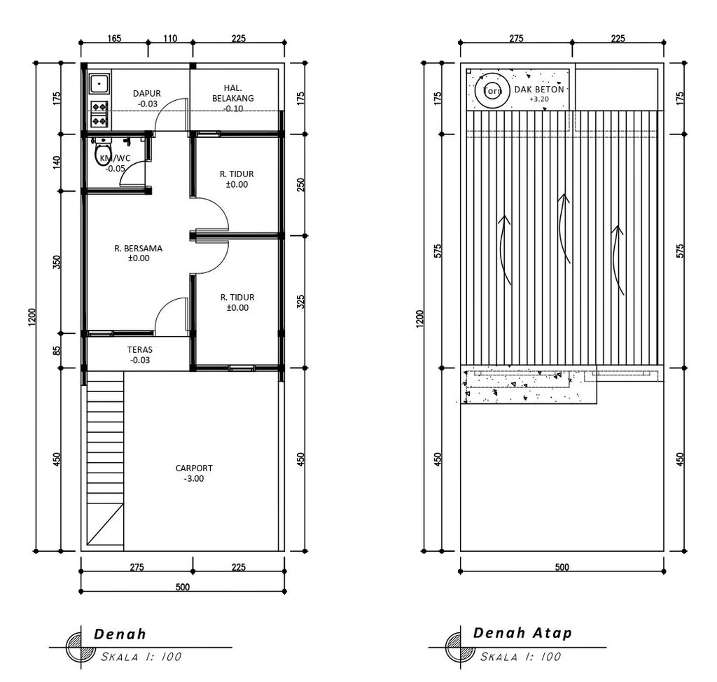 foto denah rumah tipe 30 1 Lantai Kontur 3m (335) perumahan G-Land Padalarang Valley