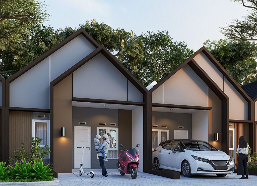 foto tampak rumah tipe ARJUNA 30/60 perumahan GRHA ARYANA