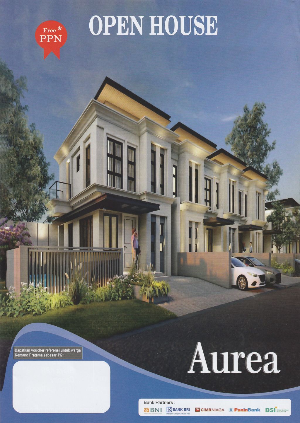 foto tampak rumah tipe AUREA perumahan KEMANG PRATAMA - 5