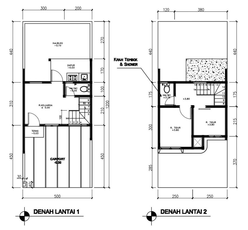 foto denah rumah tipe 38 Compact 2 Kamar HC (469) perumahan G-Land Ciwastra Park 2