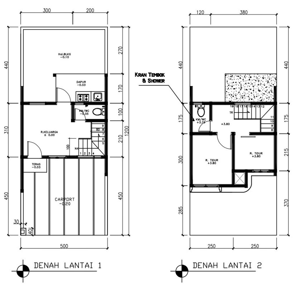 foto denah rumah tipe 38 Compact 2 Kamar HC (464) perumahan G-Land Ciwastra Park 2