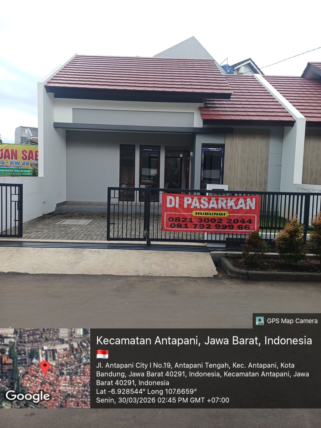 foto tampak rumah tipe 57/109 perumahan PERUMAHAN ANTAPANI CITY