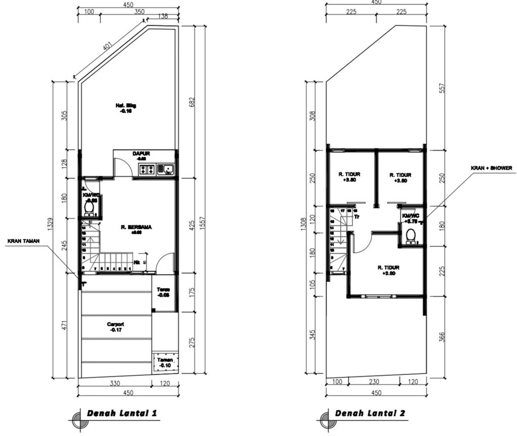 foto denah rumah tipe 50 Compact 3 Kamar HC (458) perumahan Seroja Home Residence 4