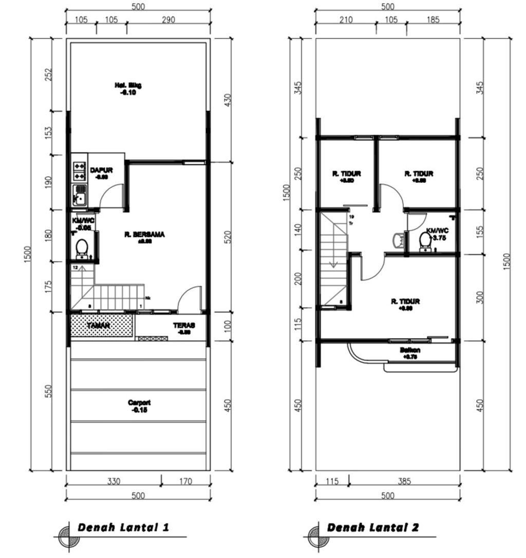 foto denah rumah tipe 60 Compact 3 Kamar HC (711) perumahan G-Land Ciwastra Park 2