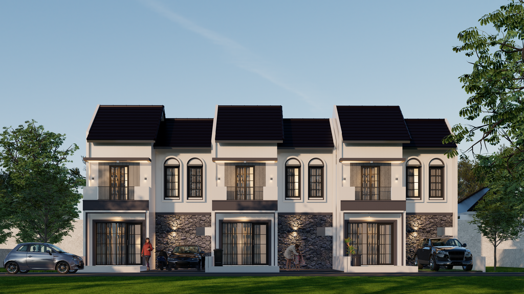 foto tampak rumah tipe WINDSOR perumahan THE 9 PANGESTU