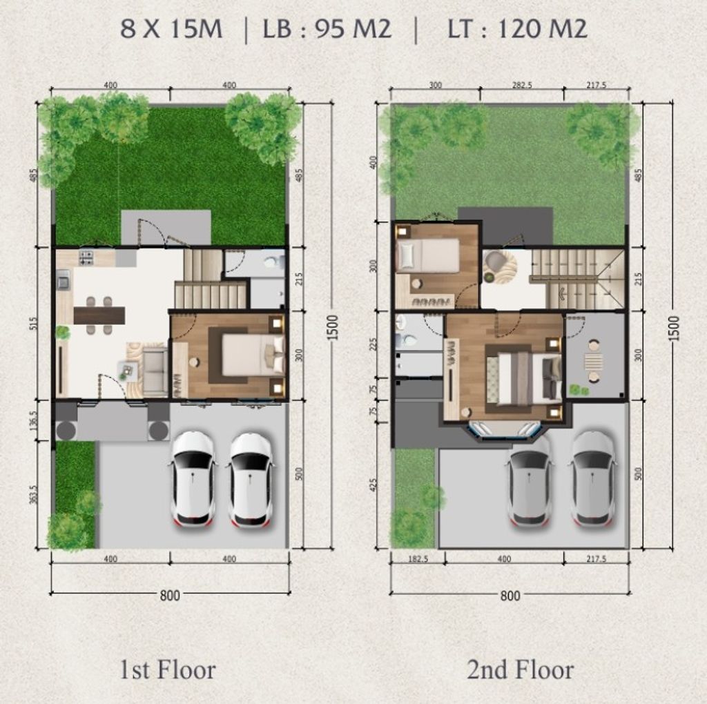 foto denah rumah tipe LEBAR 8 MODBURY 3CH perumahan CITRALAND CIBUBUR CLUSTER MODBURY