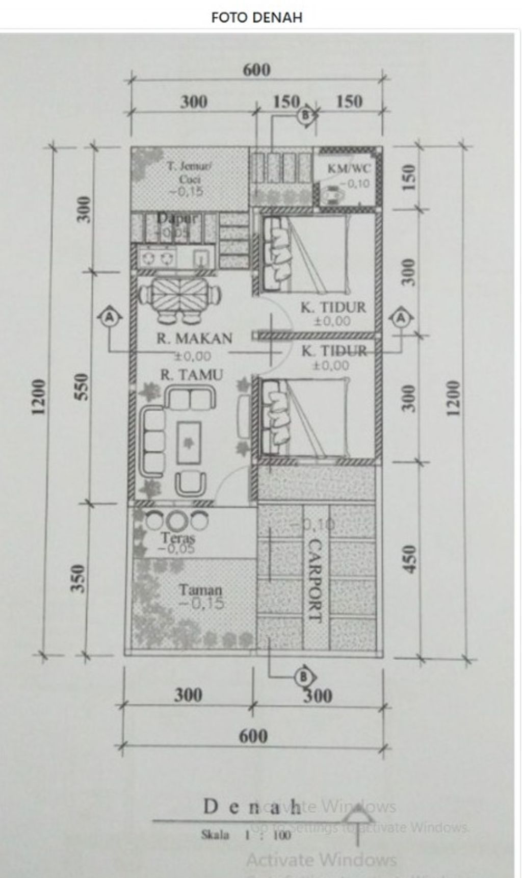 foto denah rumah tipe 36 perumahan SAKURA RESIDENCE