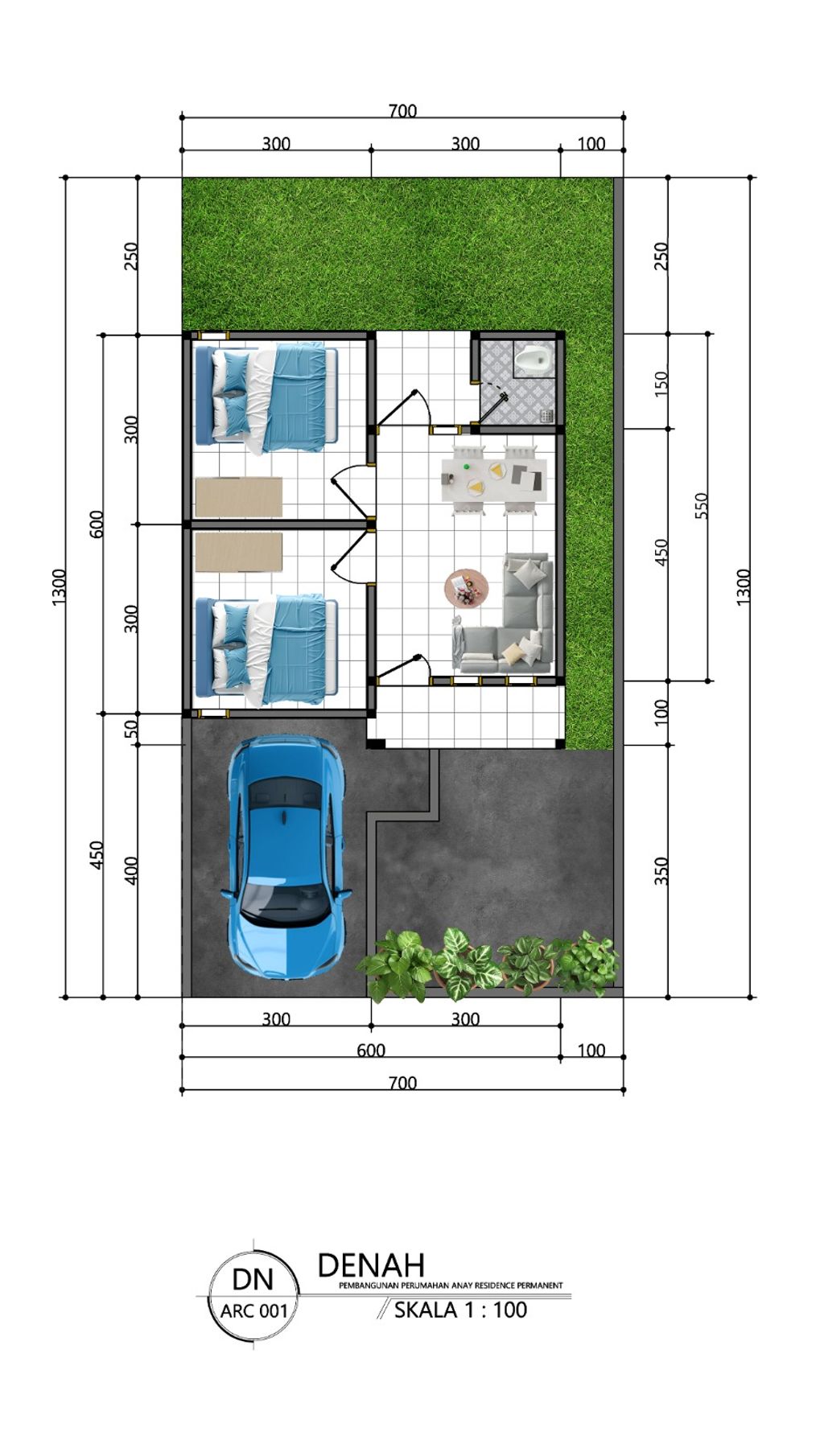 foto denah rumah tipe ANAY RESIDENCE II 36 PLUS perumahan ANAY RESIDENCE II