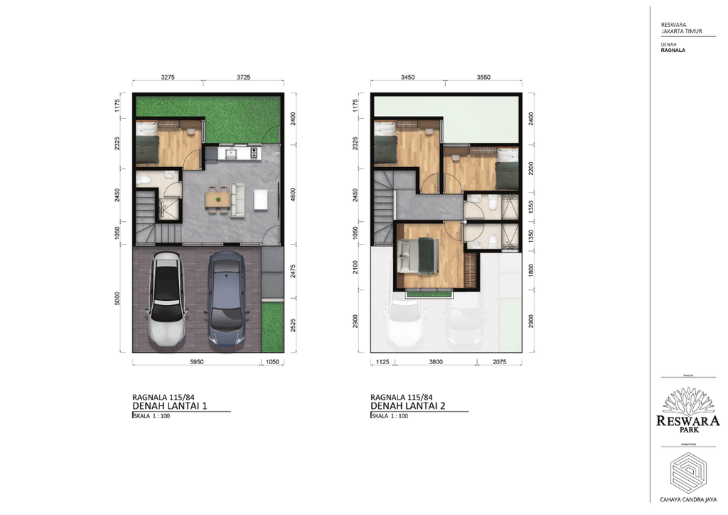 foto denah rumah tipe Ragnala perumahan Reswara Park