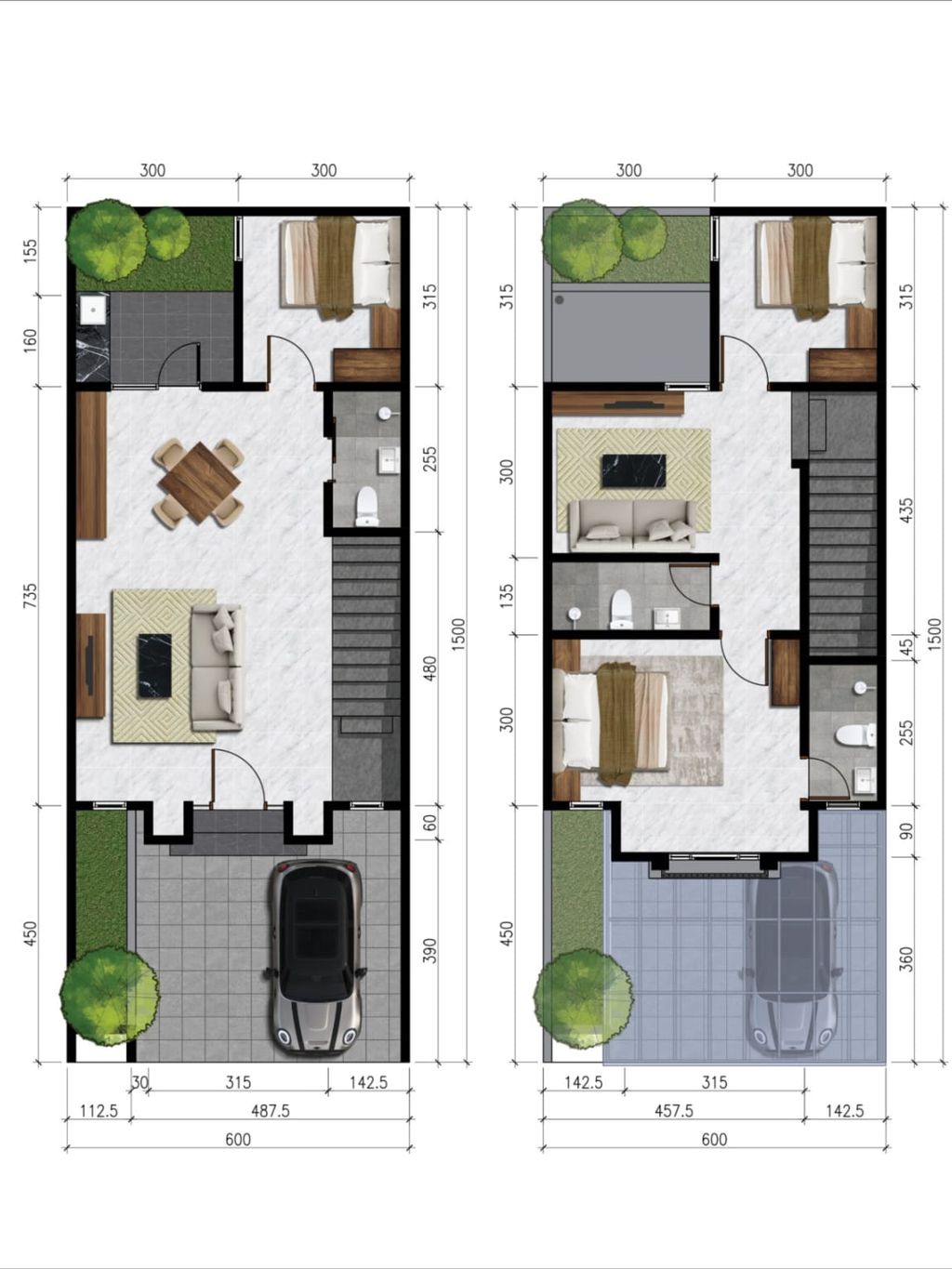 foto denah rumah tipe Charlene perumahan CITRAHARMONI - CLUSTER CAMBRIDGE 3