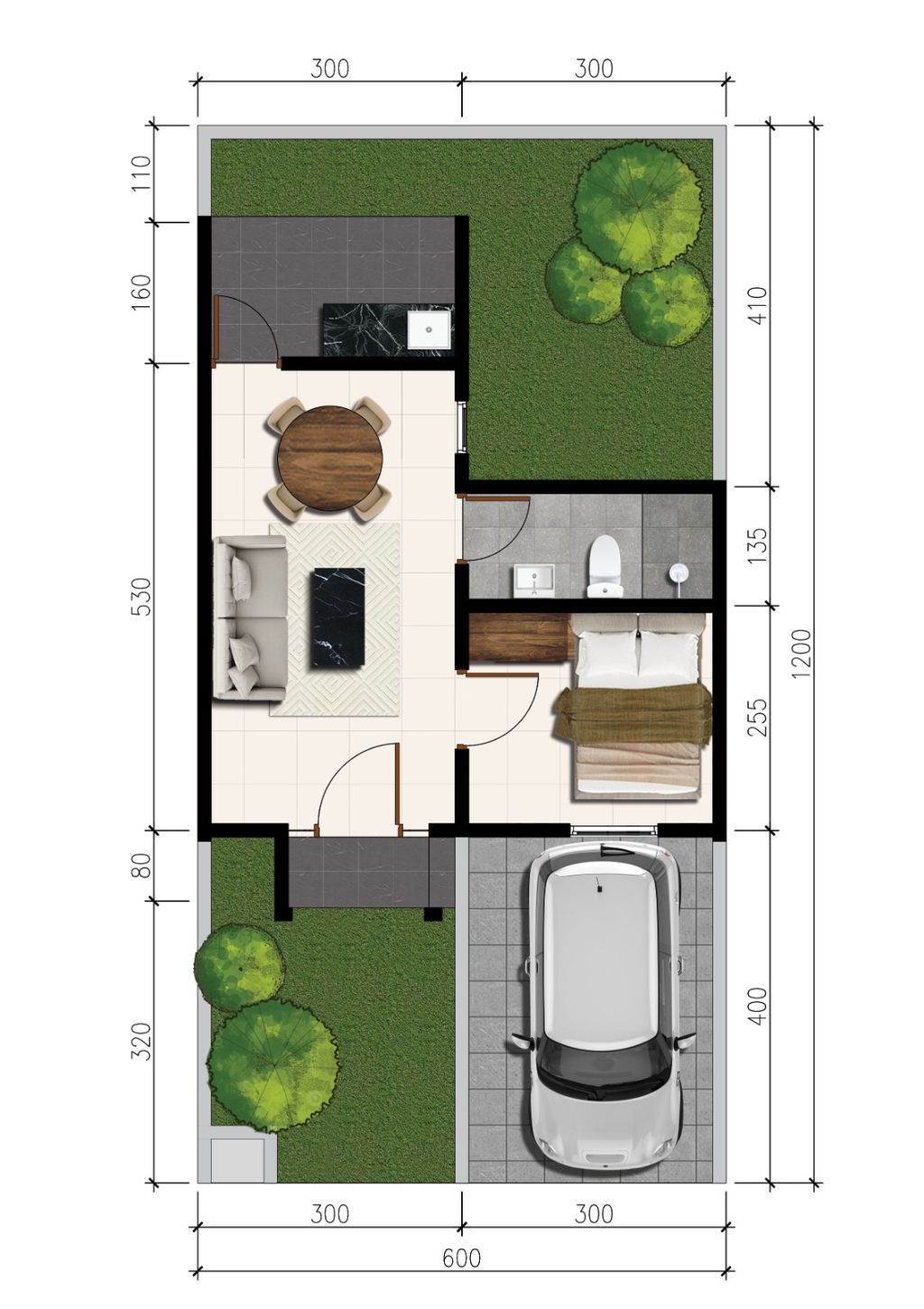foto denah rumah tipe Camden A perumahan CITRAHARMONI - CLUSTER CAMBRIDGE 3