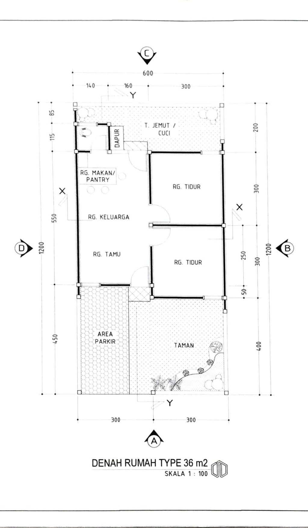 foto denah rumah tipe 36 perumahan FAFA LAND