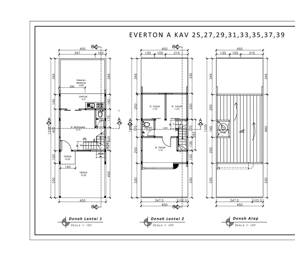 foto denah rumah tipe 50 Compact Minimalis HC (571) perumahan Cluster Everton