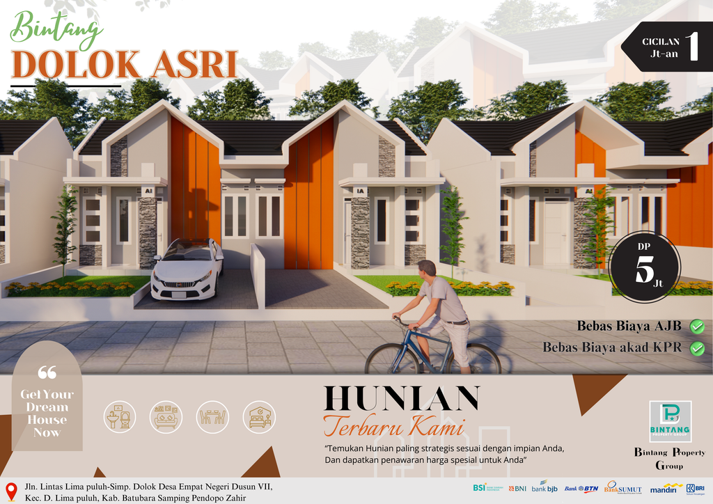 foto tampak rumah tipe 36 perumahan BINTANG DOLOK ASRI