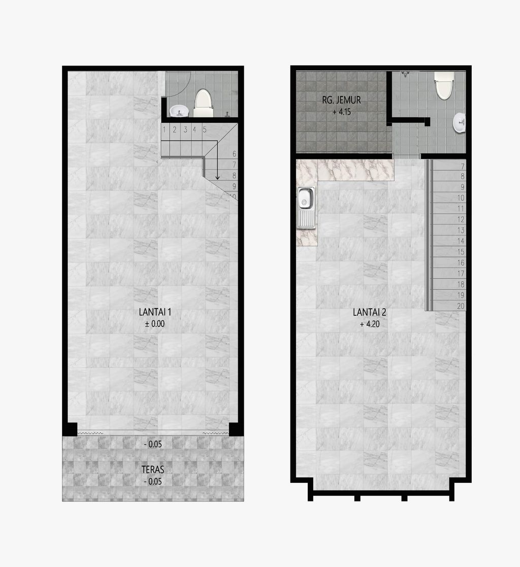 foto denah rumah tipe 5 x 12 perumahan The Mutiara Springs