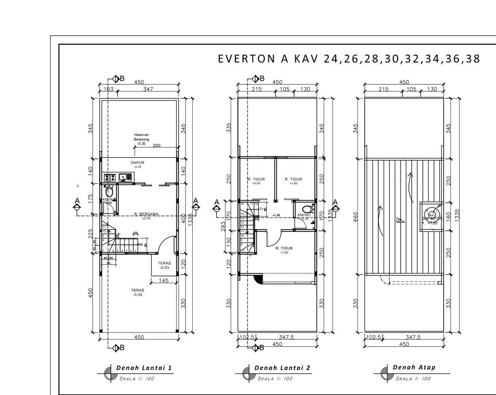 foto denah rumah tipe 50 Compact Minimalis HC (571) perumahan Cluster Everton
