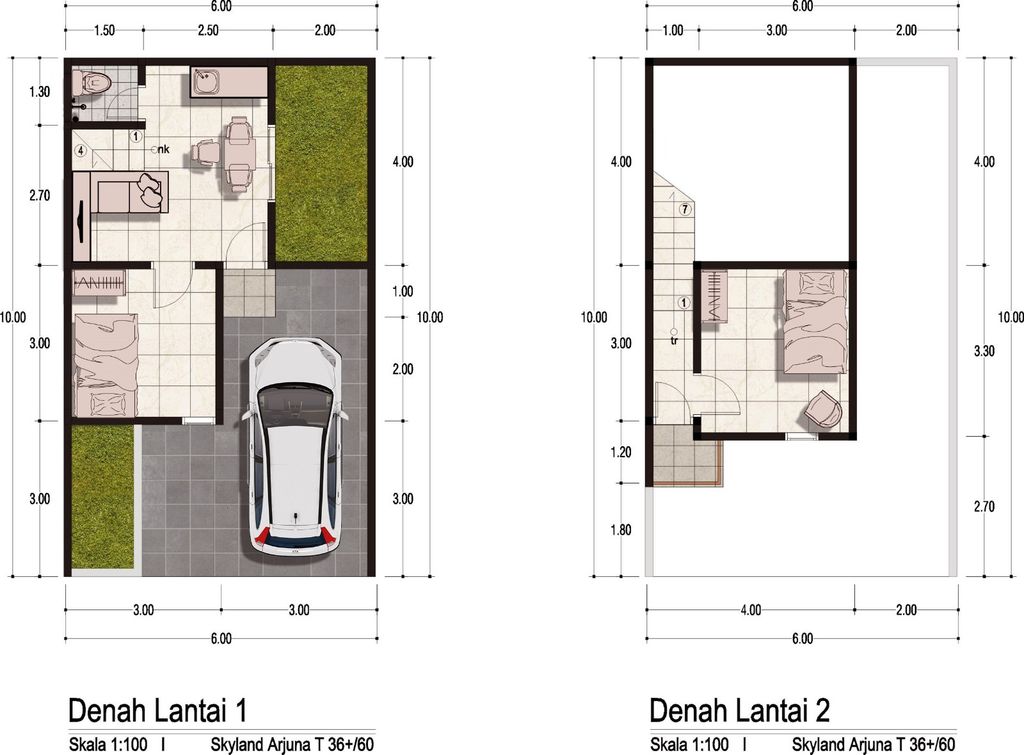 foto denah rumah tipe KRISNA perumahan MBR SKYLAND ARJUNA