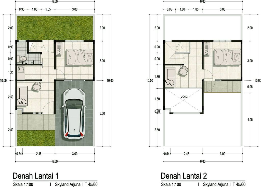 foto denah rumah tipe BIMA perumahan MBR SKYLAND ARJUNA