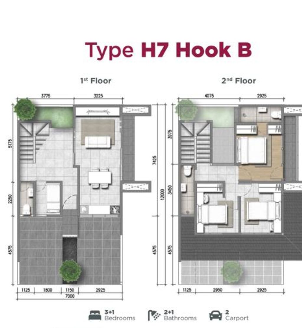 foto denah rumah tipe H7 HOOK B perumahan ASERA NISHI