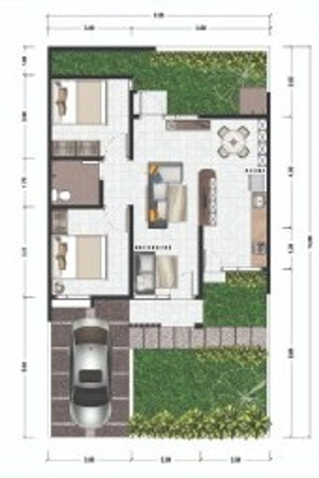 foto denah rumah tipe 60/60 J2-33 perumahan COCO GARDEN
