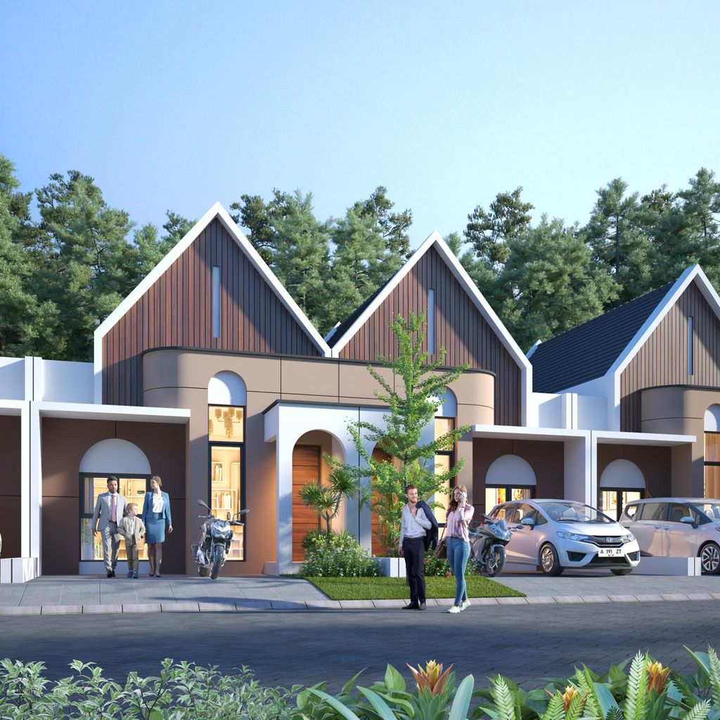 foto tampak rumah tipe Medina perumahan GRAND ARFA WULANDIRA