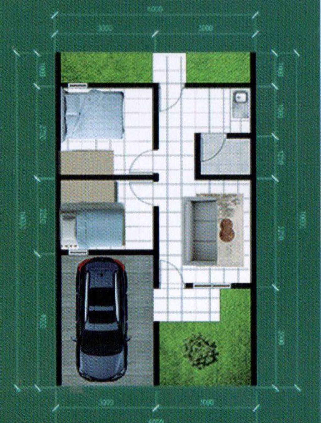 foto denah rumah tipe 30/60 ASOKA perumahan Taman Asri Regency