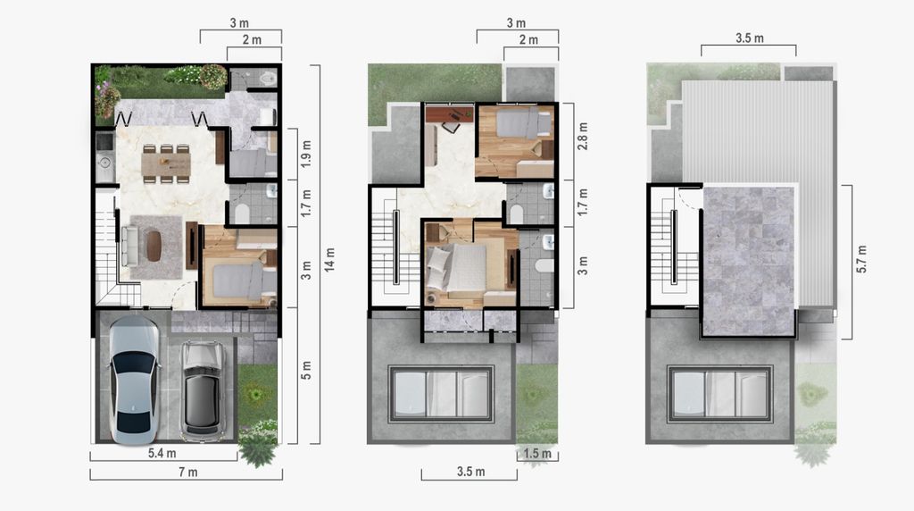 foto denah rumah tipe CENTRO 125 B perumahan Centronia Residence