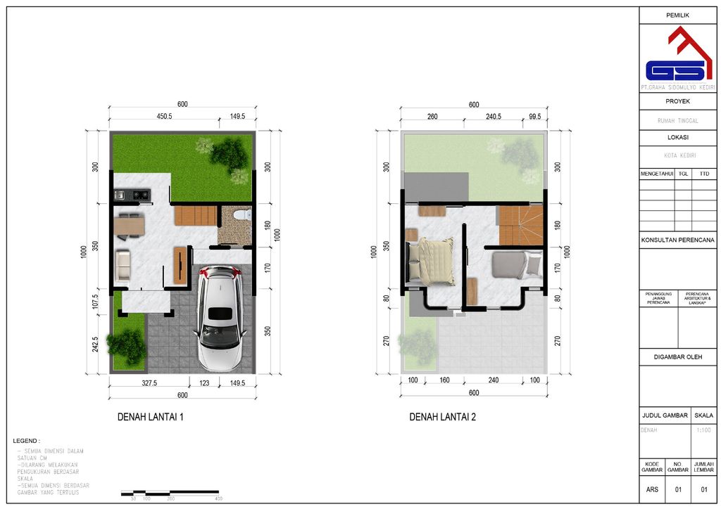 foto denah rumah tipe BERGENIA perumahan BUNGALOW VILLAGE