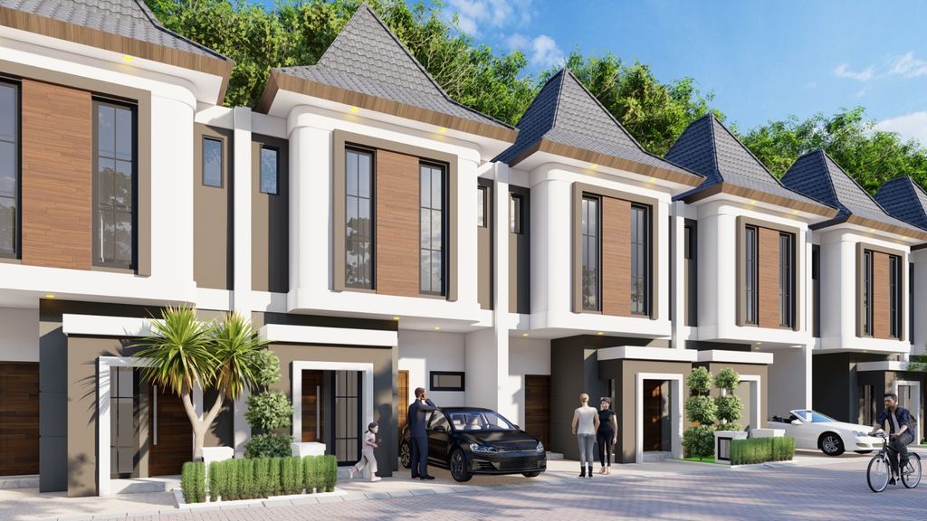 foto tampak rumah tipe BERGENIA perumahan BUNGALOW VILLAGE