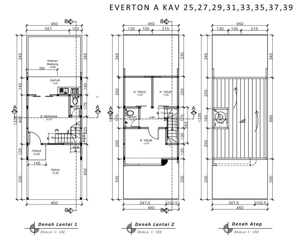 foto denah rumah tipe 50 Compact Minimalis HC (568) perumahan Cluster Everton