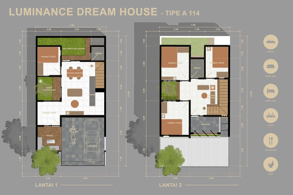 foto denah rumah tipe Litera perumahan Luminance Dream House