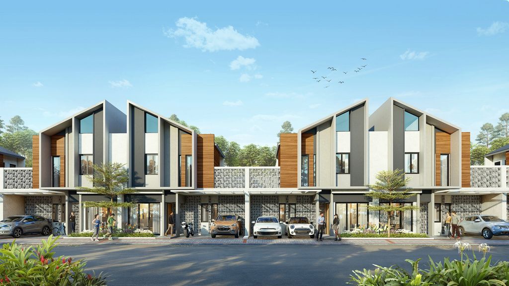 foto tampak rumah tipe The Promenade perumahan Prima Harapan Regency