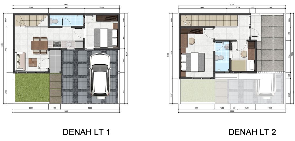 foto denah rumah tipe The Promenade perumahan Prima Harapan Regency