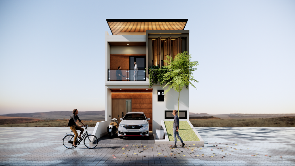 foto tampak rumah tipe Lekasa perumahan Luminance Dream House