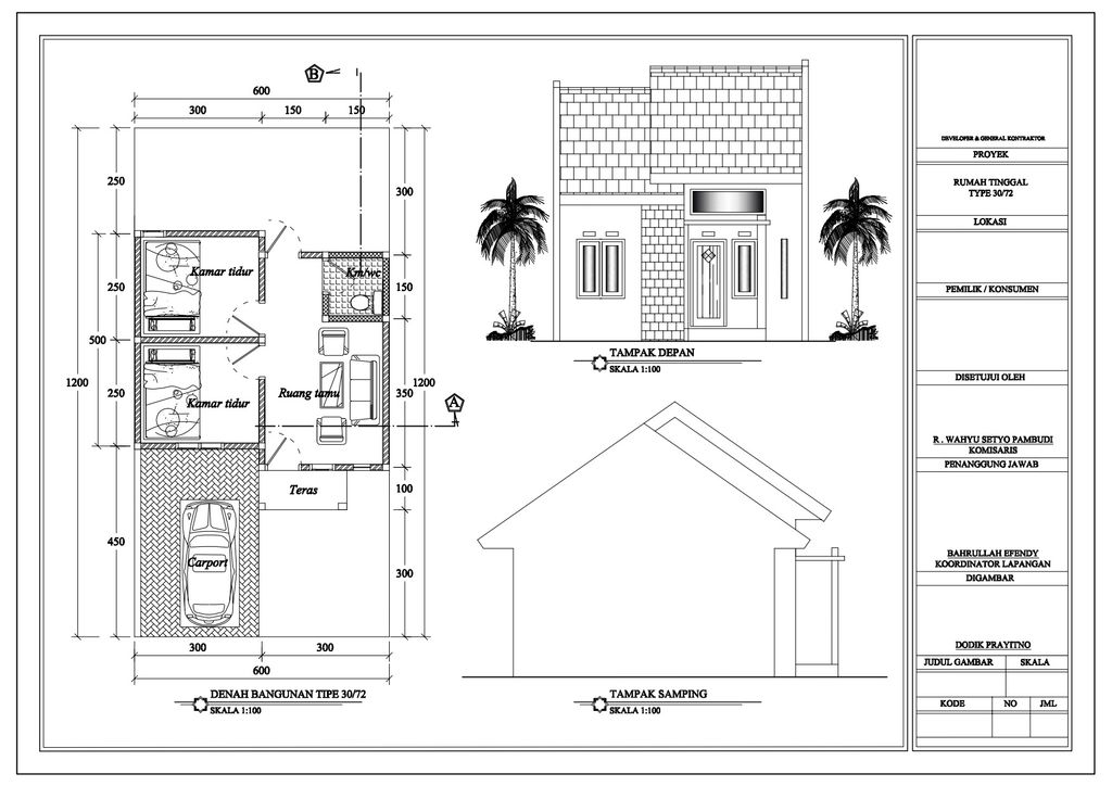 foto denah rumah tipe 30 perumahan D'MOJOPAHIT SWEET HOME