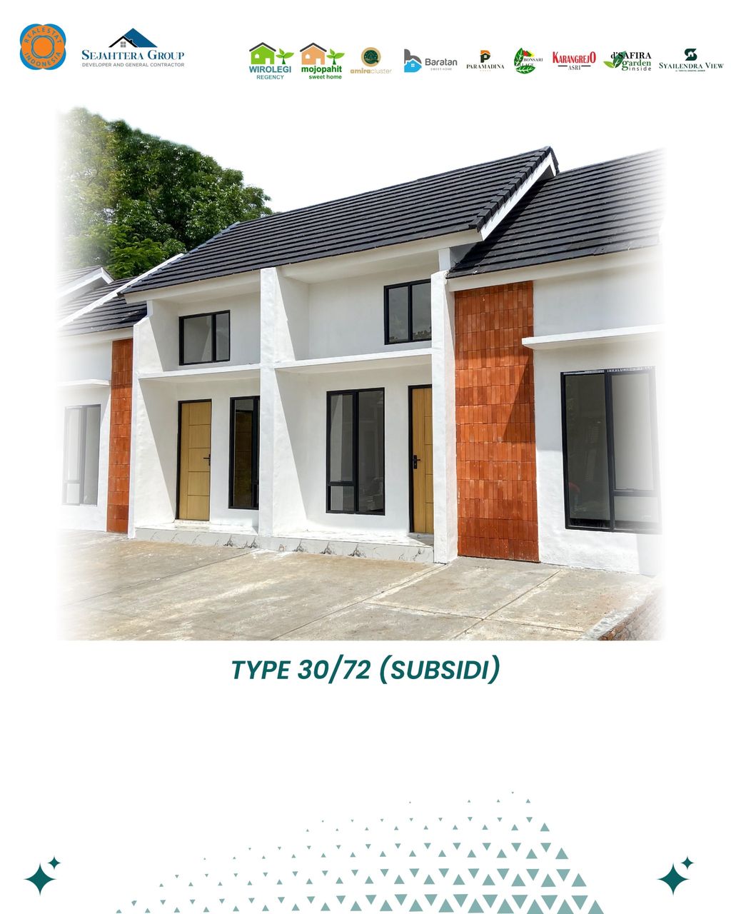 foto tampak rumah tipe 30 perumahan WIROLEGI REGENCY