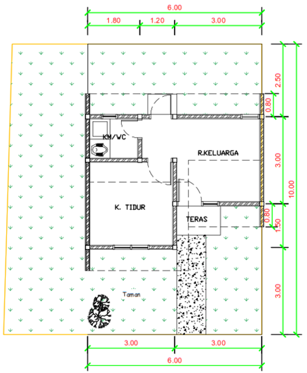foto denah rumah tipe F14-26 (2026) perumahan Kepuren Residence (Kepuren)