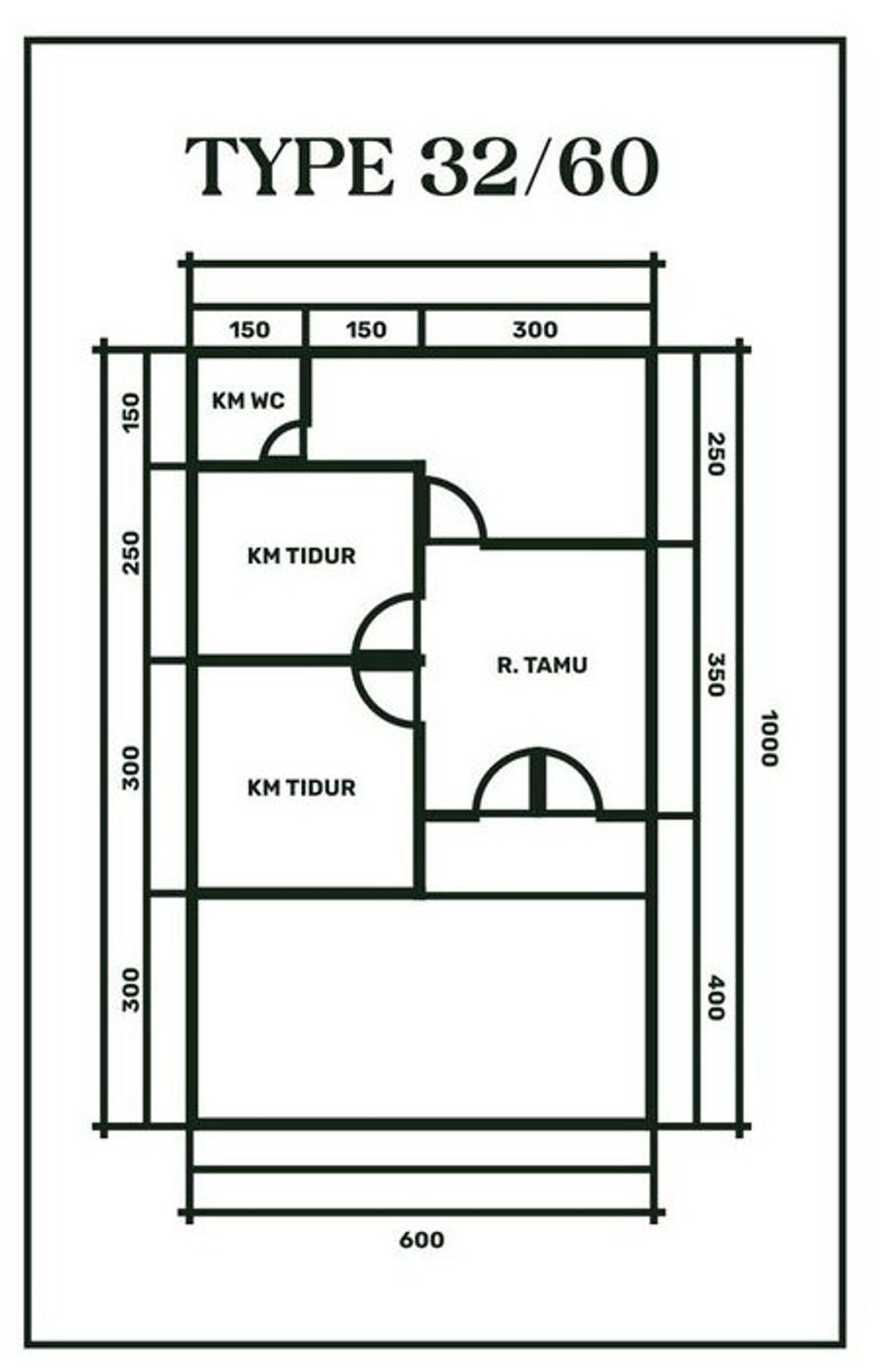 foto denah rumah tipe subsidi perumahan SUDAN RESIDENCE 4 KANDEMAN