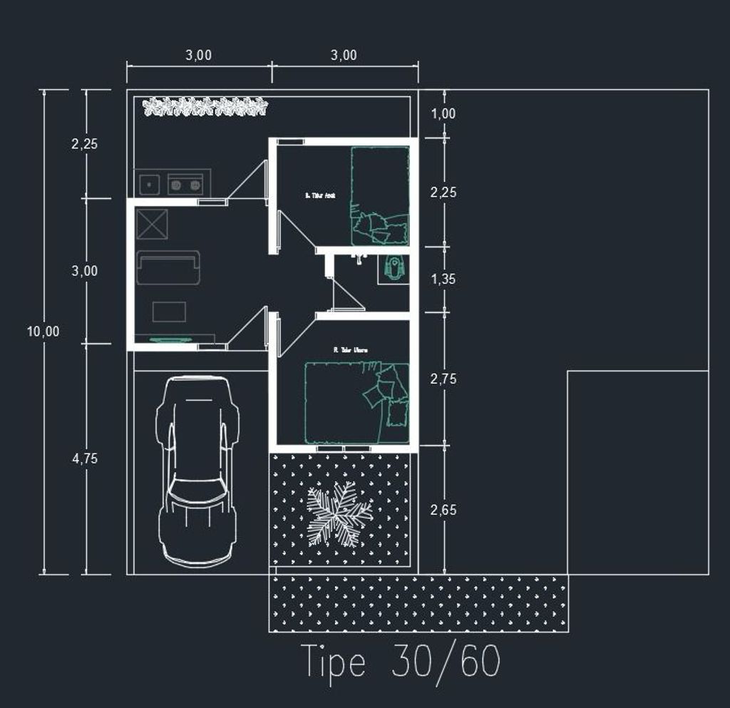 foto denah rumah tipe Subsidi perumahan PULAU HARMONI RESIDENCE