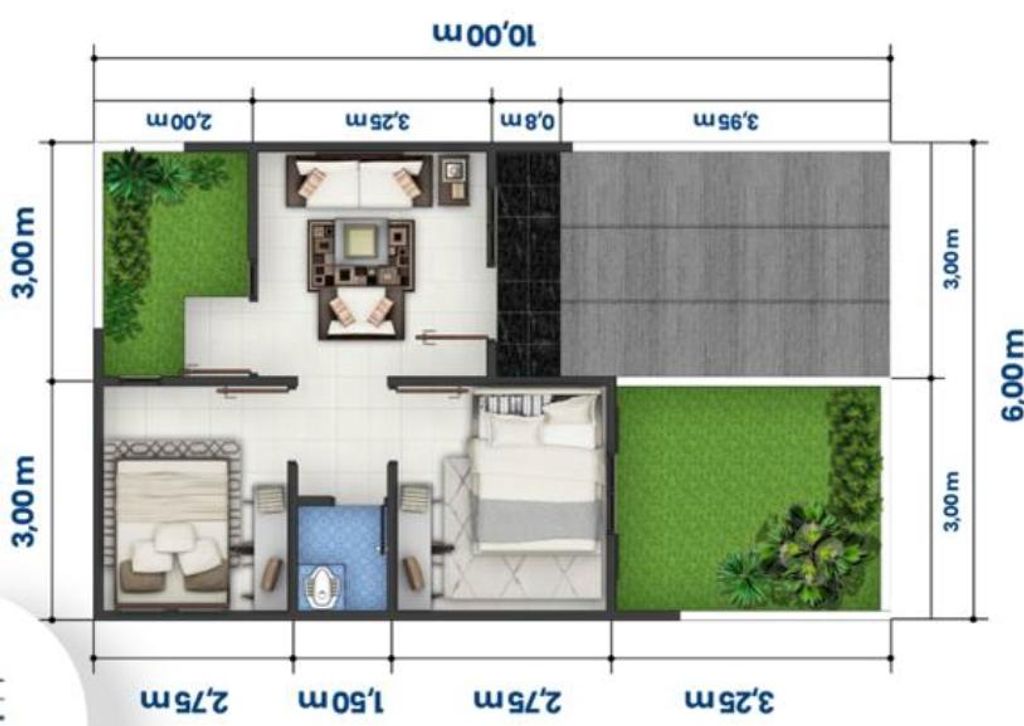 foto denah rumah tipe 33/60 perumahan PESONA PELANGI RESIDENCE