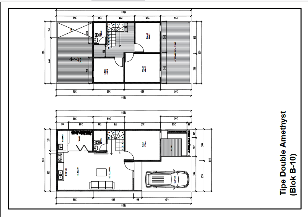 foto denah rumah tipe Double Amethyst perumahan GRAND LOTUS RESIDENCE
