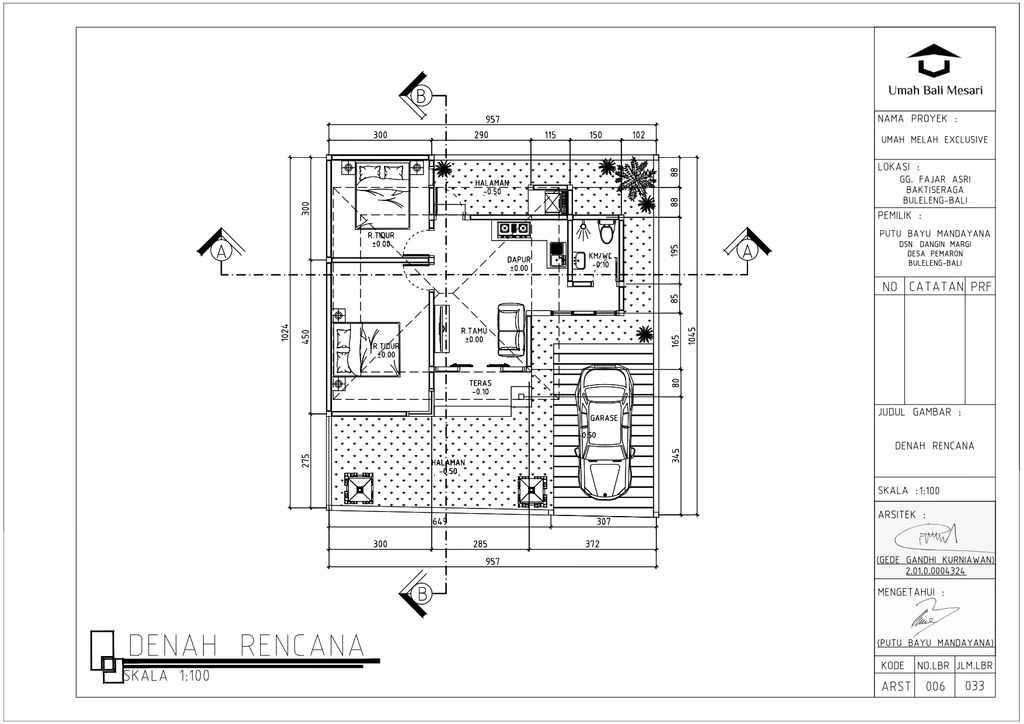 foto denah rumah tipe 45/100 perumahan Perumahan Umah Melah Exclusive