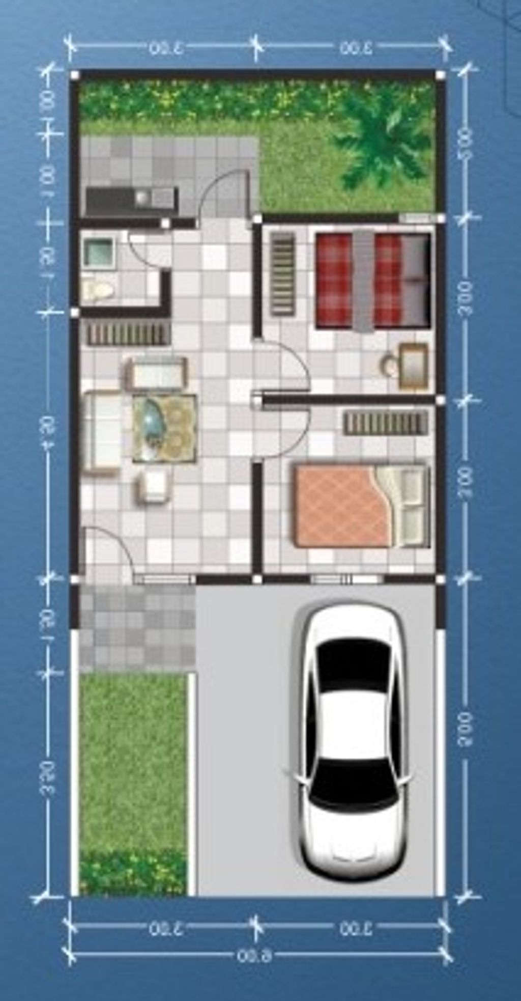 foto denah rumah tipe C3-08 perumahan CLUSTER GRAND VALLEY