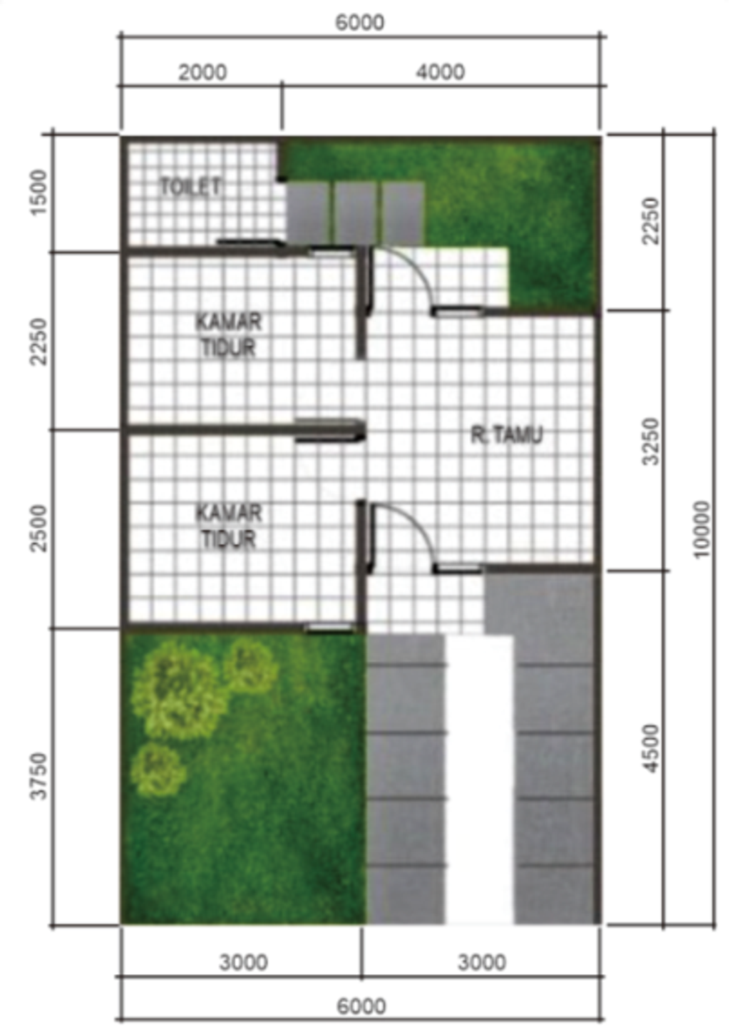 foto denah rumah tipe 22/60 perumahan GRIYA MAHAKARYA RESIDENCE 2022